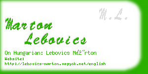 marton lebovics business card